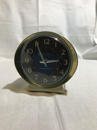 Vintage Westclox Baby Ben Wind Up Alarm Clock 58056 Ivory Black Gold