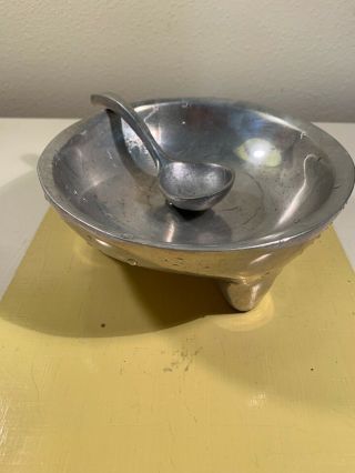 Vintage Cast Aluminium Art Molcajete Bowl - Mcm Mexican Salsa Condiment Design