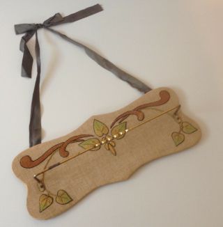 Craftsman Arts And Crafts Hand Embroidered Wall Hanging Towel Bar 2