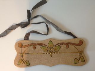 Craftsman Arts And Crafts Hand Embroidered Wall Hanging Towel Bar 3