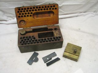 Wwii Era Military Metal Marking Stamp Punch Outfit Tool Army Dog Tag Stamping
