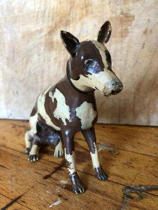 Antique Folk Art Naive Primitive Carved Painted Hound Dog,  Wood Carving