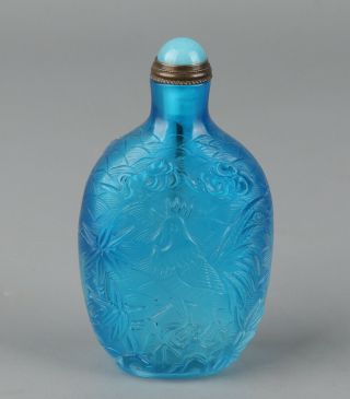 Chinese Exquisite Handmade Cock Glass Snuff Bottle