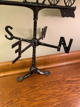 Vintage Aluminum Horse & Buggy Weathervane W/ Directional Arrow 1950s Or 1960s ? 4