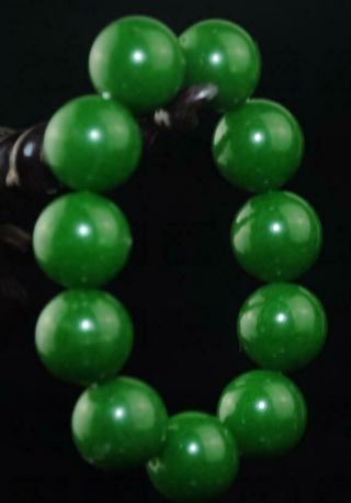20mm Nature Green Jade Bracelet Green Hand Catenary A02
