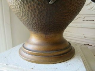 EXQUISITE OLD Vintage Metal VASE Lamp Base Gorgeous FAIRY with WINGS Roses 8