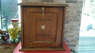 Antique Oak Wall Or Freestanding Cabinet Vgc
