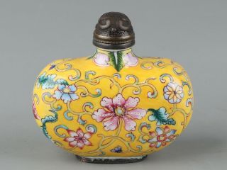 Chinese Exquisite Handmade Flowers Cloisonne Snuff Bottle