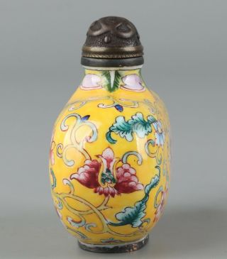 Chinese Exquisite Handmade flowers Cloisonne snuff bottle 5
