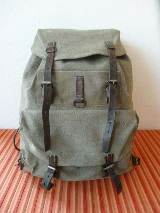 Swiss Army Military Backpack Rucksack 1952 Ch Canvas Salt & Pepper 52