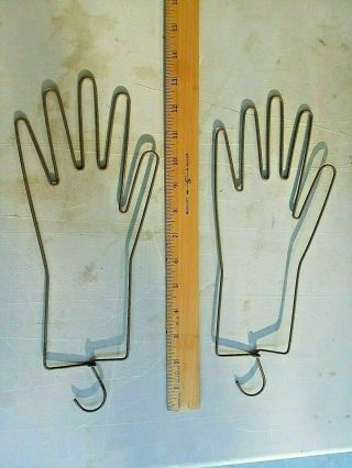 Antique Metal Wire Glove Stretcher Hangers Set Of 2 Vintage Rare