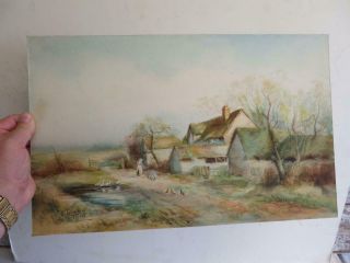 really old PAINTING antique water colour signed 1915 2