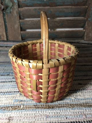 SWEET OLD ANTIQUE CHIPPEWA NATIVE AMERICAN INDIAN BASKET WITH PROVENANCE AAFA 6