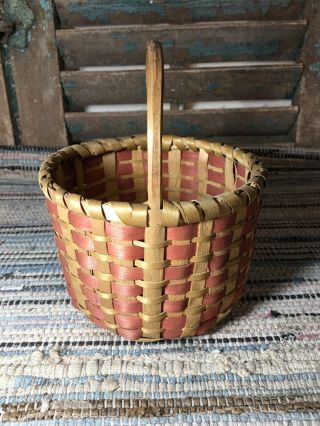 SWEET OLD ANTIQUE CHIPPEWA NATIVE AMERICAN INDIAN BASKET WITH PROVENANCE AAFA 8