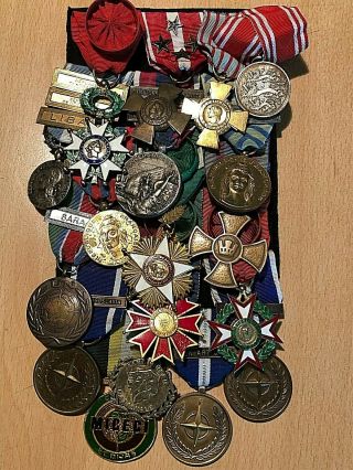" Placard " French Foreign Legion Group Of 18 Order Medal Different Missions Rare