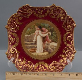 Antique Royal Vienna Gunstige Gelegenheit Porcelain Plate Young Couple
