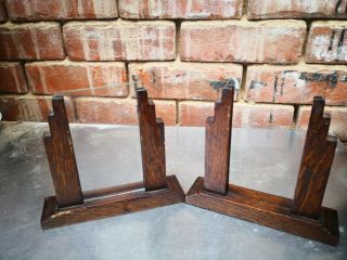 Pair Stylish Art Deco Oak Photo Frames 1920s 1930s 17.  5cms High X 18.  25cms W