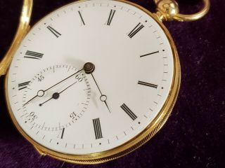 Rare Vintage Hyde & Sons 18k Solid Gold 15j Detached Lever Pocket watch 4