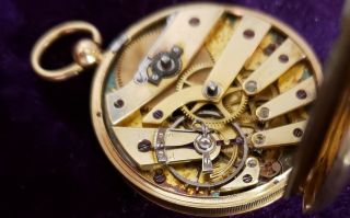 Rare Vintage Hyde & Sons 18k Solid Gold 15j Detached Lever Pocket watch 9