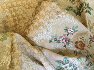 Early 1800s Unique Pattern Antique Gold French Silk Brocade 4