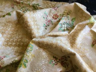 Early 1800s Unique Pattern Antique Gold French Silk Brocade 8