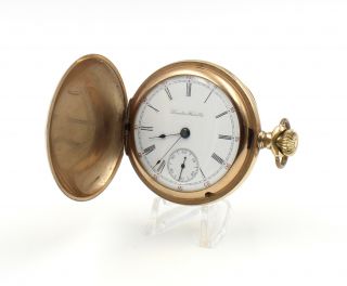 Hamilton Antique 18s 925 Pocket Watch Hunting Case Exc Roman Dial Runs 6246 - 3