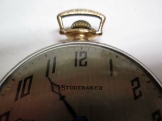 STUDEBAKER SOUTH BEND 21 JEWELS 14k GF ELGIN CASE POCKET WATCH 8 ADJ 3