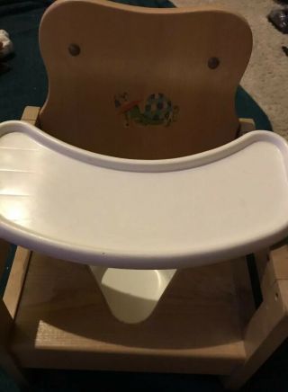 Vintage Childs Potty Chair Wood Plastic Catch Basin Latching Tray Turtle
