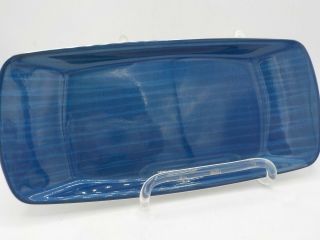 Vtg Mid Century Cathrineholm Cathederal Series Blue Enamel Strek Tray Pin Dish 2