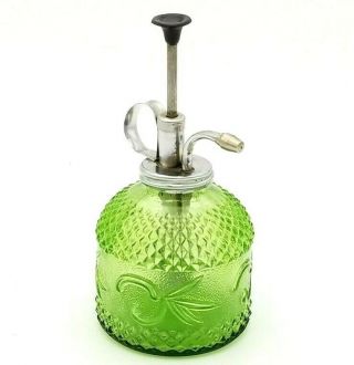 Vintage Green Glass Plant Mister Made in Taiwan Spritzer Spray Pump Great 3