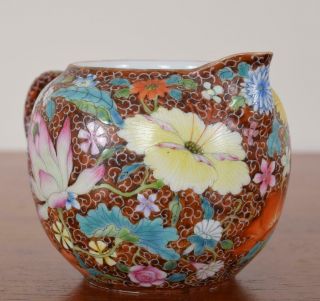 Chinese Porcelain Jug Millefleur Flower Design Qianlong Mark Republic Period 4