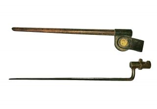 Pre - Civil War Bayonet,  Socket Style Locking Ring,  20 - 5/8,  Blade 17 - 5/8,  Scabbard