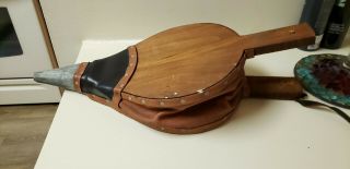 Vtg Mid - Century 15 " Hearth Wood Leather Fireplace Blower Bellows