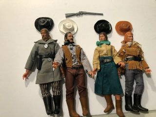 4 - 1970s Western Action Dolls Custer - Wyatt Earp - Belle Star - Oakley Legends Of West