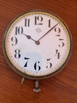 Vintage Cross Clock Possible Auto Related Brass Not