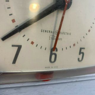 Vintage General Electric Telechron Wall Clock 2H105 Red 4