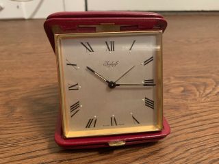 Rare Imhof 8 Day Alarm 15 Swiss Jewel Movement Travel Clock