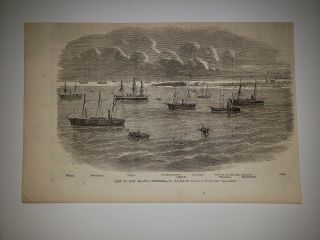 Ship Island Louisiana Fort Massachusetts Uss Niagara Civil War 1862 Hw Sketch