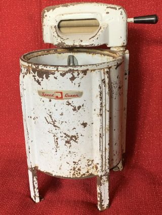 Antique Speed Queen Maytag Toy Wringer Washing Machine Dry Cell Battery Powered