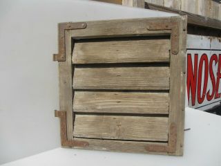 Vintage French Wooden Window Shutter Wood Old Salvage 15 " X14.  5 "