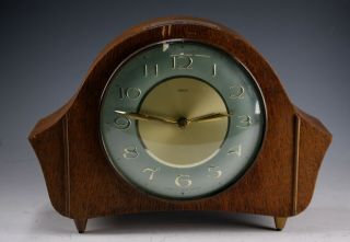 Vintage Art Deco Smiths Wood Shelf Mantle Clock Home Decor