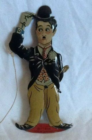 Rare 1920 Charlie Chaplin Tin Litho " Hat Tipper " Toy Made In Germany,  Bright Color