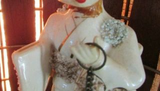 Wild 1950 ' s TV Lamp Geisha Girls with Poodles,  Fiberglass Shade - Great 7