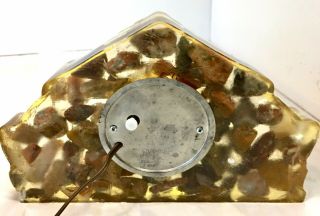VTG 1950 ' S Lanshire Electric Lucite Resin Rock/Stone Mantel Shelf Clock - 5