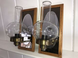A 70s Space Age Glass Globe Sconces.  Mid Century Modern Mcm
