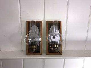 A 70s Space Age glass Globe sconces.  Mid Century Modern MCM 7