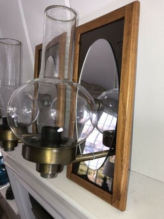 A 70s Space Age glass Globe sconces.  Mid Century Modern MCM 8