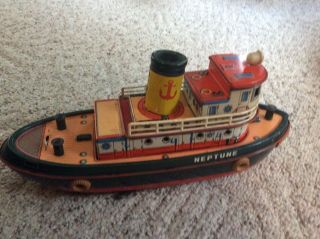 Tin Toy Boat Neptune No Flaws
