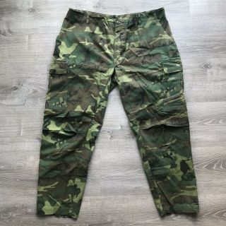 Vintage 1968 Us Army Erdl Rip Stop Poplin Camouflage Pants Sz Large