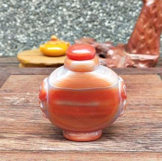 Natural Agate Jade Hand - Carved Statue Snuff Bottles Exquisite 013